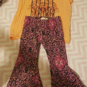 Toddler girl bell bottom outfit